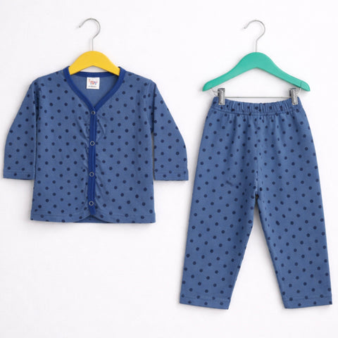 TBS - Cotton Jersey - Night Suit - Blue - Polka - 26