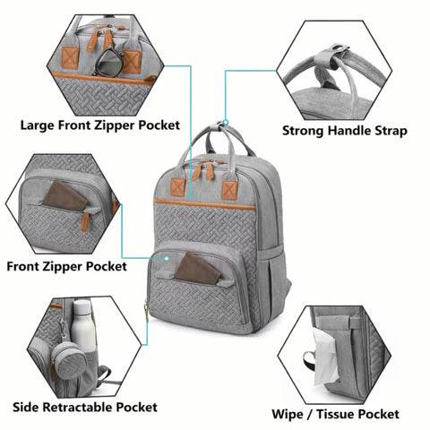 Kabaqoo - Waterproof Diaper Backpack - Pink