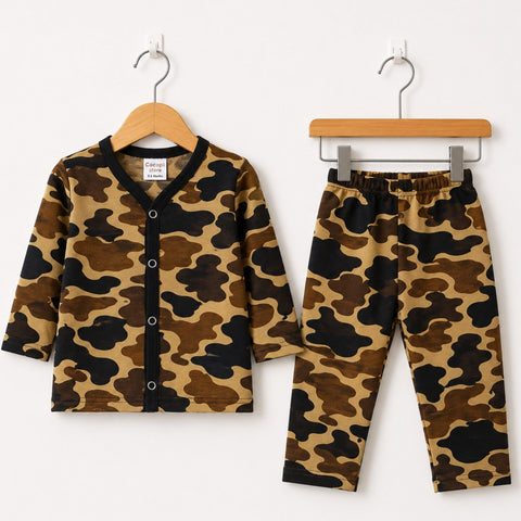 TBS - Cotton Jersey - Night Suit - Black - Camouflage - 26
