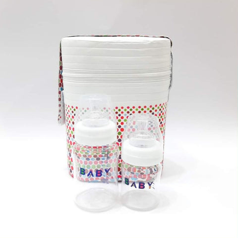 Dotted Feeder Cover With Bottles