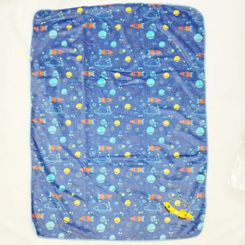 For Baby - Fur Blanket - Blue - Space