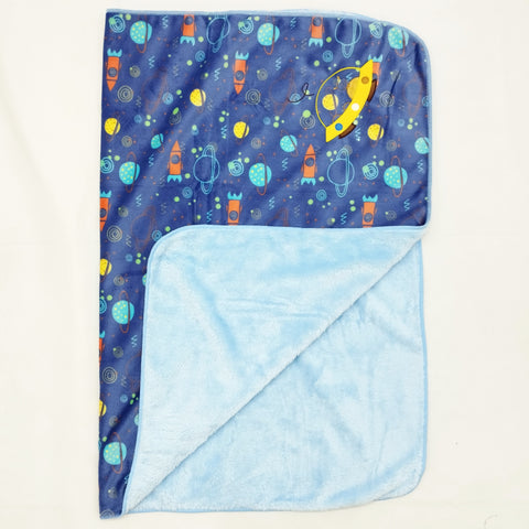 For Baby - Fur Blanket - Blue - Space