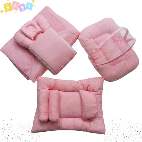 8 Pieces Bedding Set - Vol 03-25 - Pink - Stars
