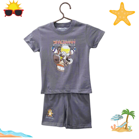 Lucido - T-Shirt & Shorts - Grey - Astronaut
