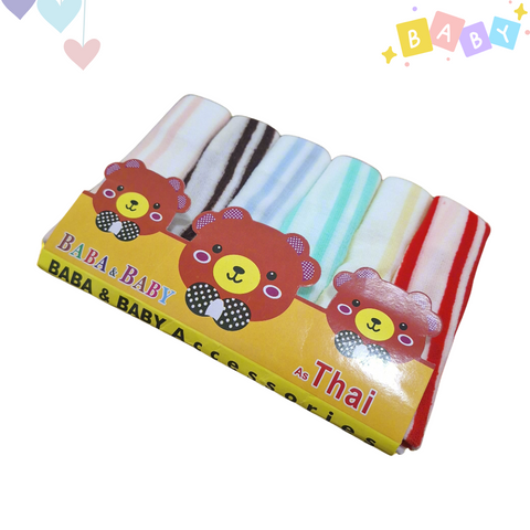 B&B- Pack of 6 Face Towels - Multi Lines