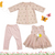 3 Pieces - Frock Set - Kites - Pink