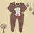 TBS - Fleece Romper - Brown - Bear