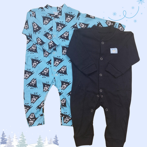 TBS - Pack of 2 Sleep Suits - Black & Blue