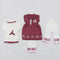4 Pieces Wool Frock Trouser Set - Flower