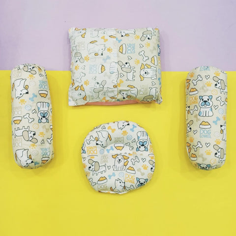 Pack of 4 Pillows Set - Dogs