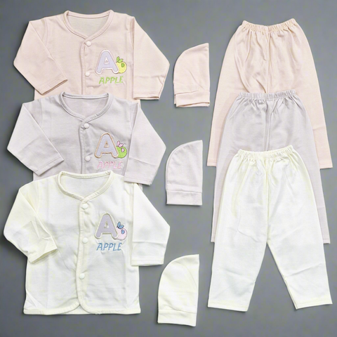 Kiddy's - Pack of 3 - Newborn Night Suits - Apple