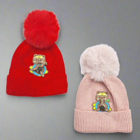 Street Six - Pack of 2 Caps - Helicopter - Red & Pink