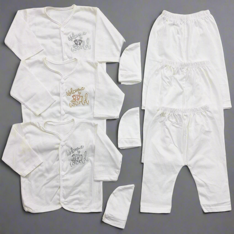First Steps - Pack of 3 - Newborn Night Suits - Welcome