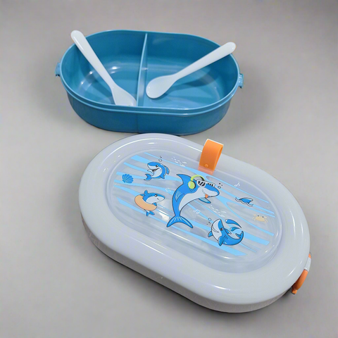 2 Pieces - Lunch Box & Water Bottle - Gift Set - Fish - Blue