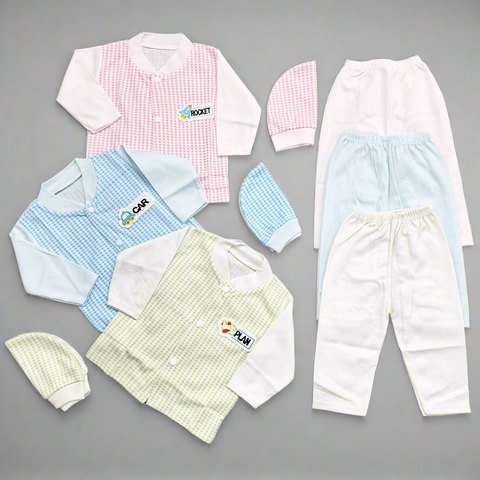 Kiddy's - Pack of 3 - Newborn Night Suits - Check