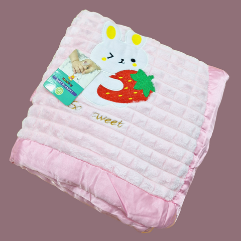 Raccoon Baby - Fur Blanket - Pink - Rabbit