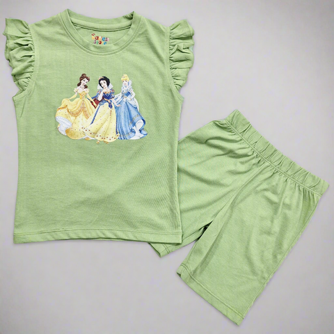 TBS_BRL - T-Shirt & Shorts - Green - Disney Princess