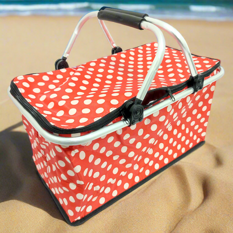 Picnic Basket - Red Circles