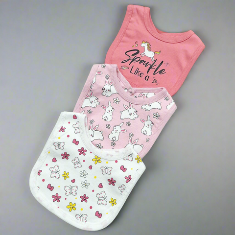 BRL - Pack of 3 - Baby Bibs - Sparkle Theme