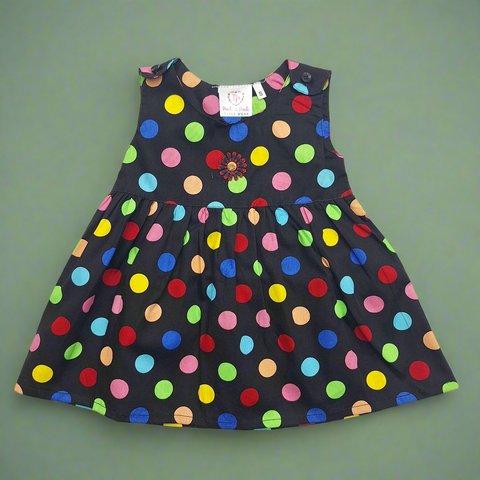 Pink & Pink - Frock - Black - Circles