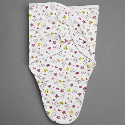 BRL - Swaddle Wrap - White - Butterflies
