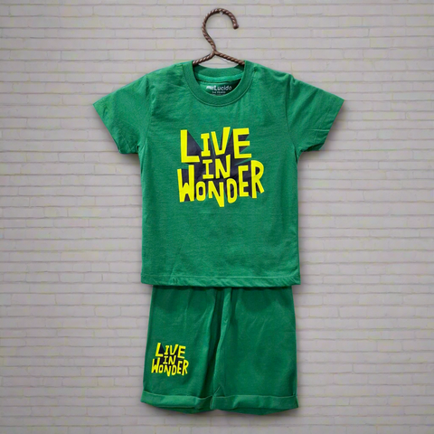 Lucido - T-Shirt & Shorts - Green - Wonder