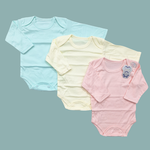 Super Kid Pack of 3 Body Suits - Mix Colors