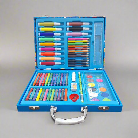 Wooden Stationery - Suitcase - 67 Pcs - Space - Blue