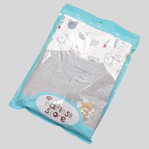 TBS - Pack of 2 Sleep Suits - Vol 02-25 - Grey & Bear