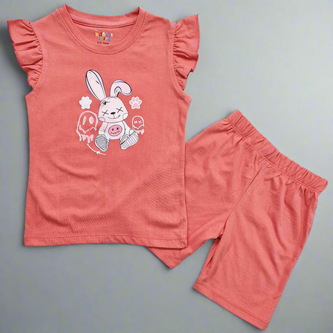 TBS_BRL - T-Shirt & Shorts - Pink - Happy Cat