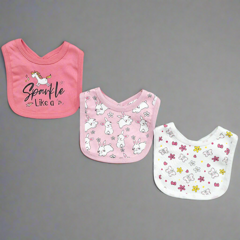 BRL - Pack of 3 - Baby Bibs - Sparkle Theme