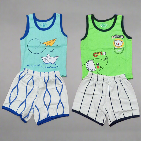 TBS - Pack of 2 - Sando & Nicker - Green Elephant & Blue Boat