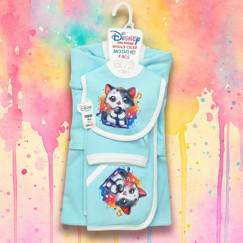 Fleece - 6 Pieces - 3D Character - Starter Set - Blue - Cat