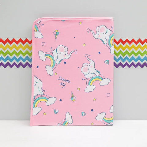 Diaper Changing Sheet - Medium - 27*19 Inches - Pink - Rainbow