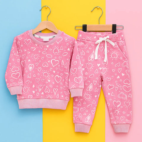 Z Kids - 2 Pieces - Suit Set - Pink - Hearts - 25