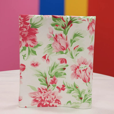 Diaper Changing Sheet - Pink & Green - Flowers & Leaves