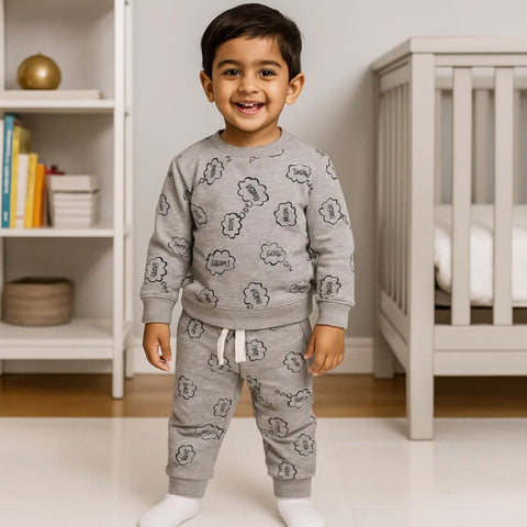 Z Kids - 2 Pieces - Suit Set - Light Grey - Happy - 25