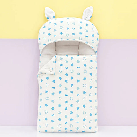 Velvet - Carry Nest - White & Blue - Buttoned Numbers & Star  - 25