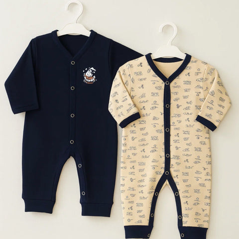 Junior's - Pack of 2 Rompers - Navy & Skin - Adventure & Characters