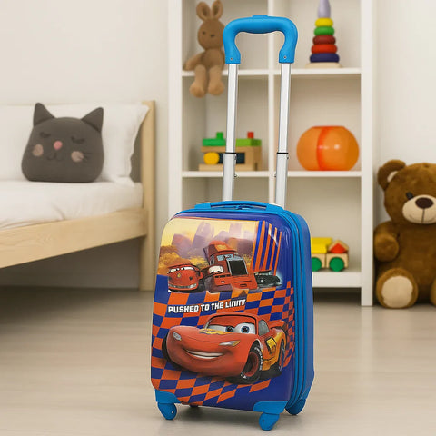 4 Wheels - Kids Travel Trolley - Blue - Cars