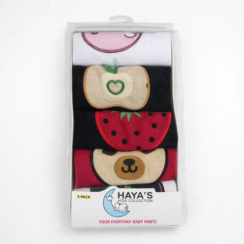 HY - Pack of 5 Embroidered Trousers - Strawberry