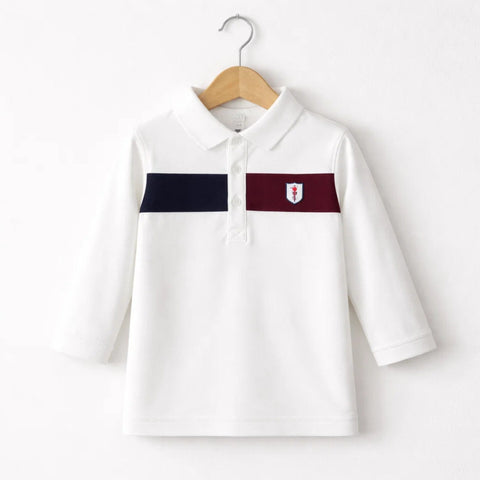 Bonton - Long Sleeve - Polo - T-Shirt - White