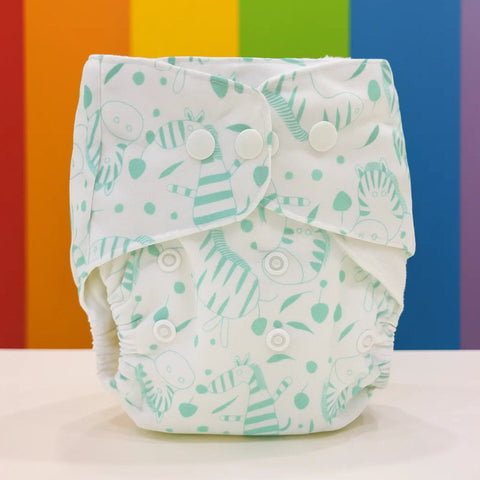 Reuseable Diaper - Green Animals