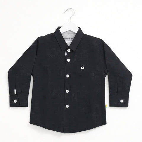 ADN - Casual Shirt - Self Print - Black