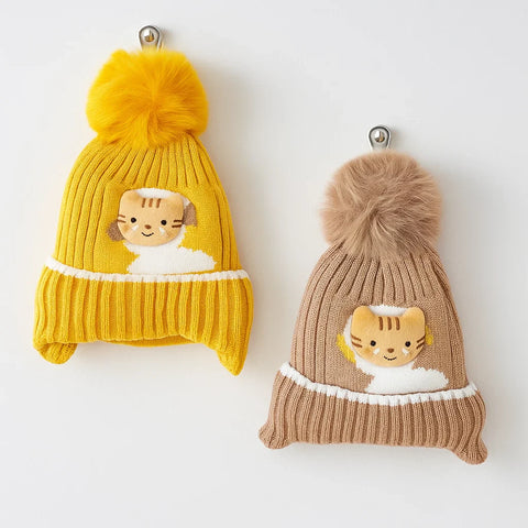 Street Six - Pack of 2 Caps - Cat - Yellow & Brown