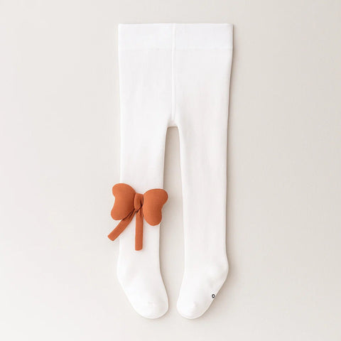 Sunny Time - Legging - Bow - White - (S-9 to 12 Months)
