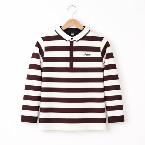 TH - Long Sleeve - Round Collar - T-Shirt - Stripes - Brown
