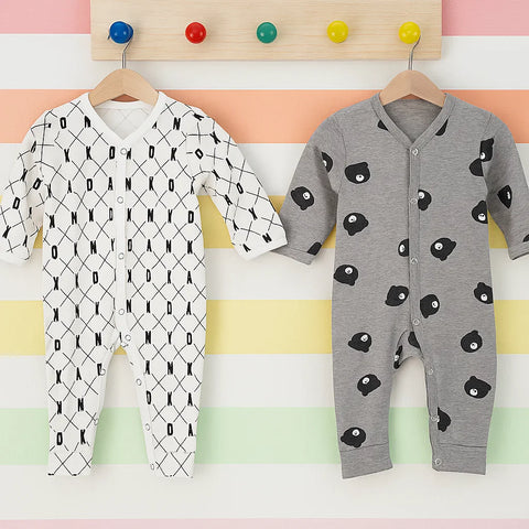 Montaly's - Pack of 2 Rompers - Grey & Alphabets