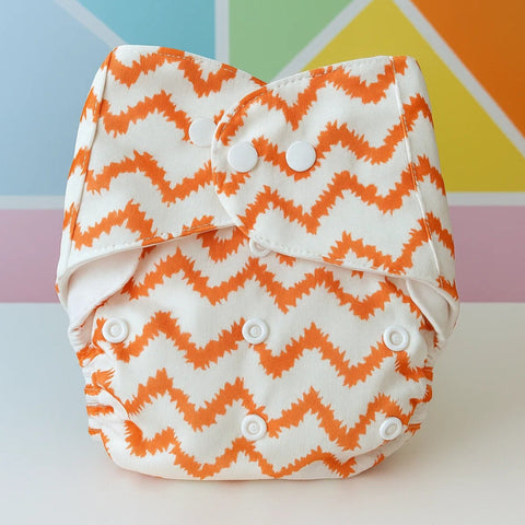 Reuseable Diaper - Orange Lining