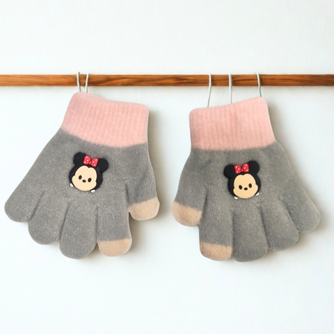 Pair of Gloves - Grey - Minnie - (1-3 Years)